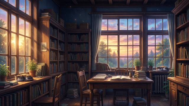 Bibliothèque après midi
