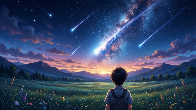 Étoiles filantes champ