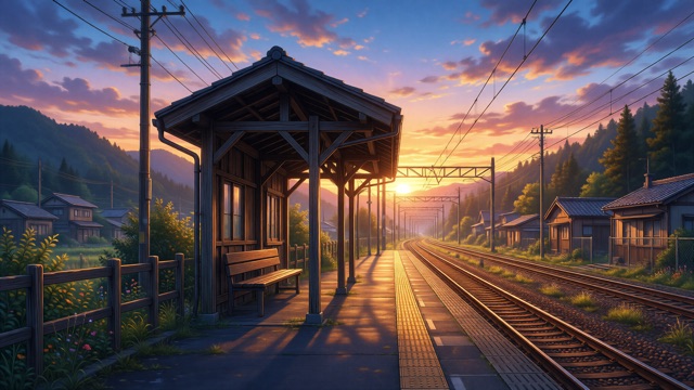 Gare coucher soleil