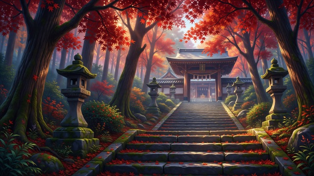 Temple érables automne