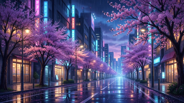 Tokyo sakura néon