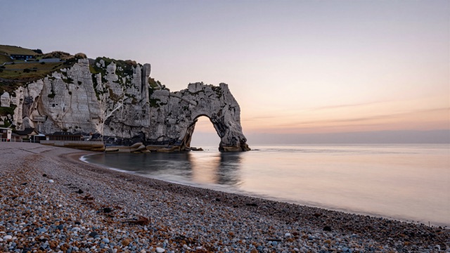 Falaises etretat aube