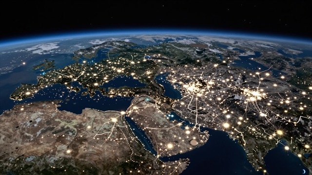 Terre nuit villes