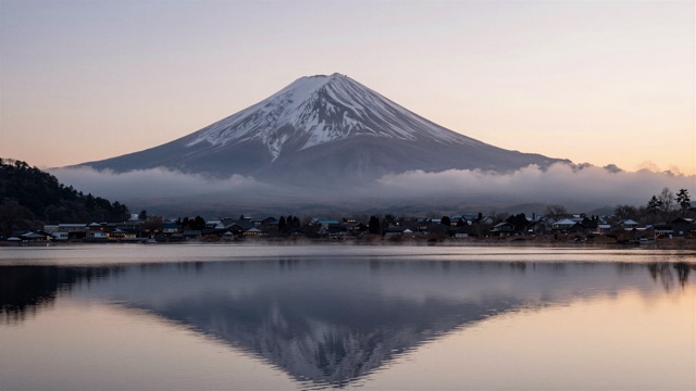 Fuji lac aube
