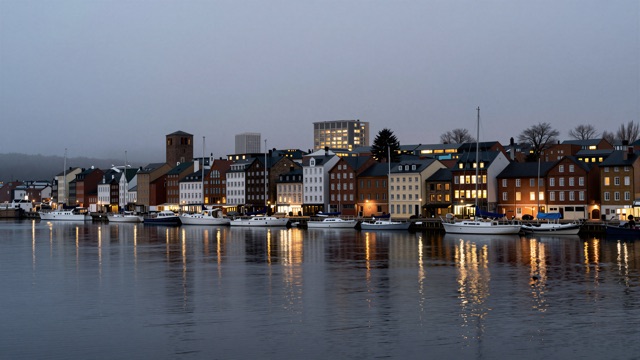 Port nuit reflets
