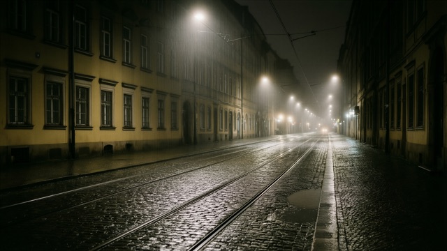 Rue mouillee tram