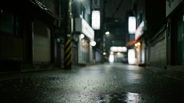 Séoul néon pluie
